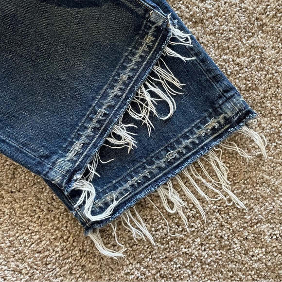 Simon Miller W005 Bora Cropped Wide Leg Jeans Womens 28 Blue Fringed Boho Hippie - Picture 7 of 14